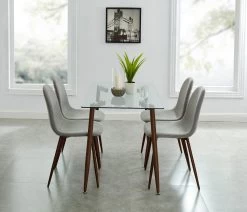 Todd/Lynda 5pc Dining Set, Walnut/Grey