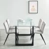 Andy/Suzette 5pc Dining Set, Black/Grey 1 Andy/Suzette 5pc Dining Set, Black/Grey -Chic Furniture Shop 207 454BK 476GY