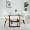 Andy/Lisa 5pc Dining Set, Walnut/Beige -Chic Furniture Shop 207 454WA 182BG
