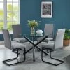 Kobe/Vespa 5pc Dining Set, Black/Light Grey -Chic Furniture Shop 207 476 577LG