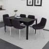 Contra/Kaitlyn 7pc Dining Set, Black/Black -Chic Furniture Shop 207 843BK 330BK