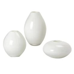 Mini Lustre Assorted 3 Piece White Glass Vase Set 14 Mini Lustre Assorted 3 Piece White Glass Vase Set -Chic Furniture Shop 20769 z 1 lg