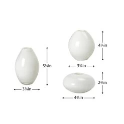 Mini Lustre Assorted 3 Piece White Glass Vase Set 13 Mini Lustre Assorted 3 Piece White Glass Vase Set -Chic Furniture Shop 20769 z 3 lg