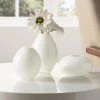 Mini Lustre Assorted 3 Piece White Glass Vase Set