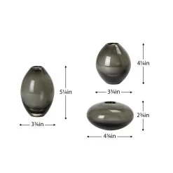 Mini Lustre Assorted 3 Piece Smoke Glass Vase Set -Chic Furniture Shop 20770 z 4 lg