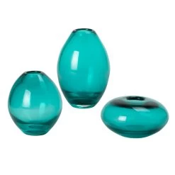 Mini Lustre Assorted 3 Piece Turquoise Glass Vase Set -Chic Furniture Shop 20771 z 1 lg