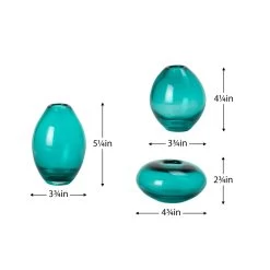 Mini Lustre Assorted 3 Piece Turquoise Glass Vase Set -Chic Furniture Shop 20771 z 4 lg