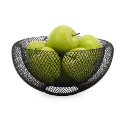Mesh Double Wall 9.5" Diameter Black Bowl 10 Mesh Double Wall 9.5" Diameter Black Bowl -Chic Furniture Shop 21071 z 2 lg