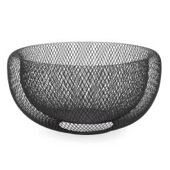 Mesh Double Wall 11" Diameter Black Bowl