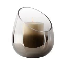 Smoke Mirror 6.5h" Angled Cone Hurricane Vase -Chic Furniture Shop 21151 z 3 lg