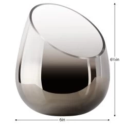 Smoke Mirror 6.5h" Angled Cone Hurricane Vase -Chic Furniture Shop 21151 z 5 lg