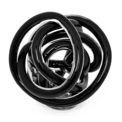 Orbit Glass Knot 4.5" Diameter Decor Ball - Black -Chic Furniture Shop 21524 z 2 lg