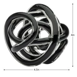 Orbit Glass Knot 4.5" Diameter Decor Ball - Black -Chic Furniture Shop 21524 z 4 lg
