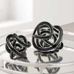 Orbit Glass Knot 4.5" Diameter Decor Ball - Black -Chic Furniture Shop 21524 z 5 lg