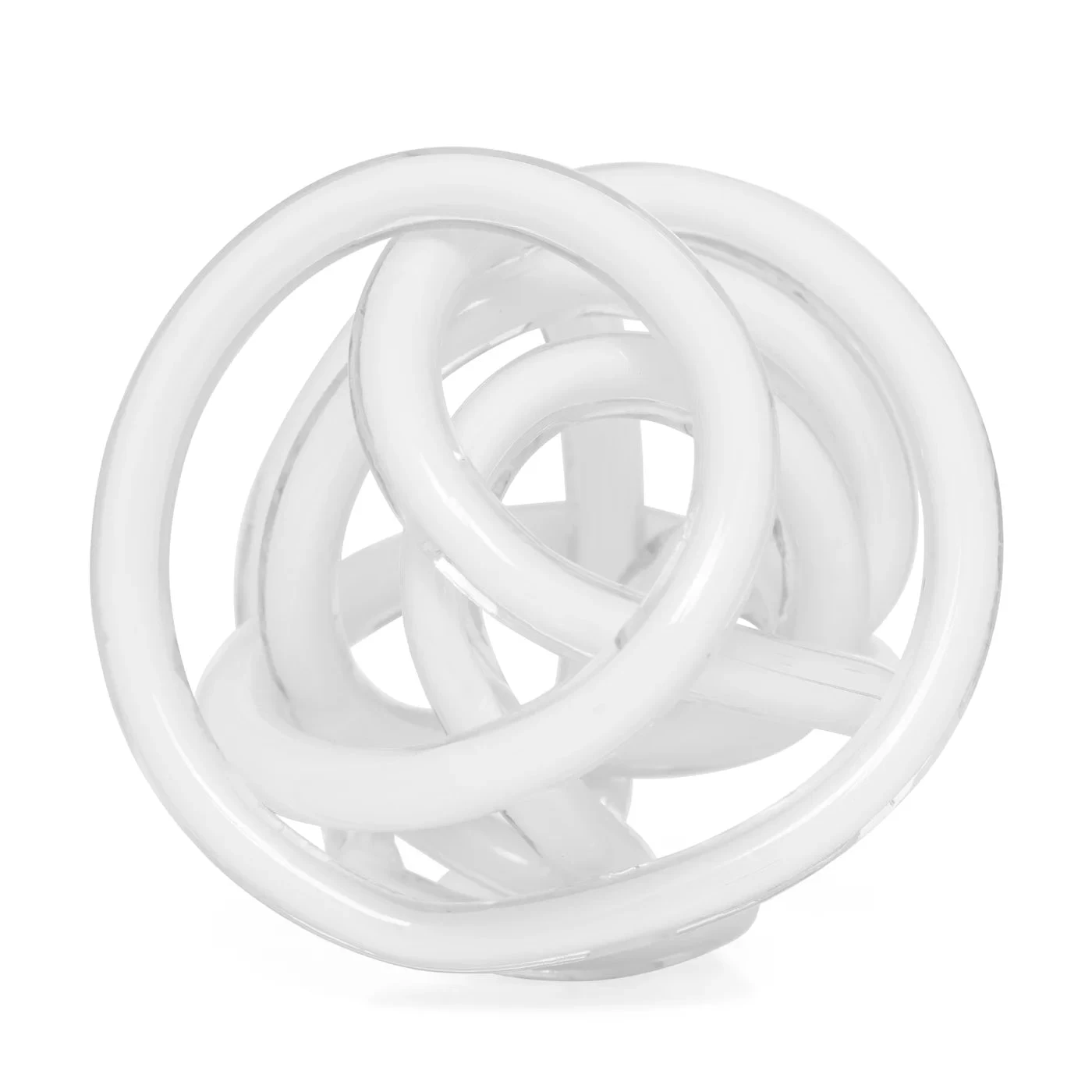 Orbit Glass Knot 4.5" Diameter Decor Ball - White 10 Orbit Glass Knot 4.5" Diameter Decor Ball - White - Image 8