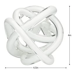 Orbit Glass Knot 4.5" Diameter Decor Ball - White 17 Orbit Glass Knot 4.5" Diameter Decor Ball - White -Chic Furniture Shop 21526 z 4 lg