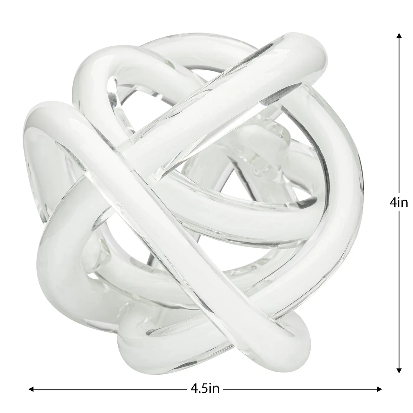 Orbit Glass Knot 4.5" Diameter Decor Ball - White 9 Orbit Glass Knot 4.5" Diameter Decor Ball - White - Image 7