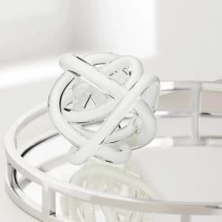 Orbit Glass Knot 4.5" Diameter Decor Ball - White