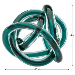 Orbit Glass Knot 4.5" Diameter Decor Ball - Teal -Chic Furniture Shop 21528 z 2 lg