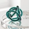 Orbit Glass Knot 4.5" Diameter Decor Ball - Teal -Chic Furniture Shop 21528 z lg