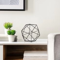 Polygon Iron Frame 7.5" Diameter Decor Ball -Chic Furniture Shop 22032 z 1 lg