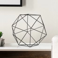 Polygon Iron Frame 11.5" Diameter Decor Ball