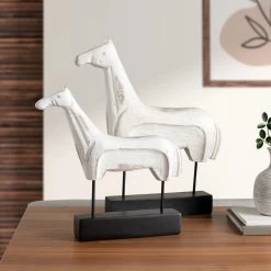 Noble Horse 16.75h" Decor Sculpture - White -Chic Furniture Shop 22714 z 3 lg