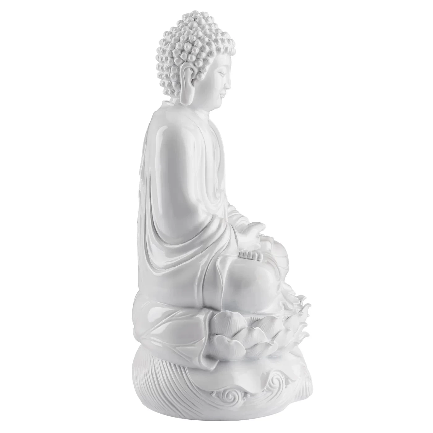 Peaceful Buddha Resin Decor 16h" Statue - White 7 Peaceful Buddha Resin Decor 16h" Statue - White - Image 5