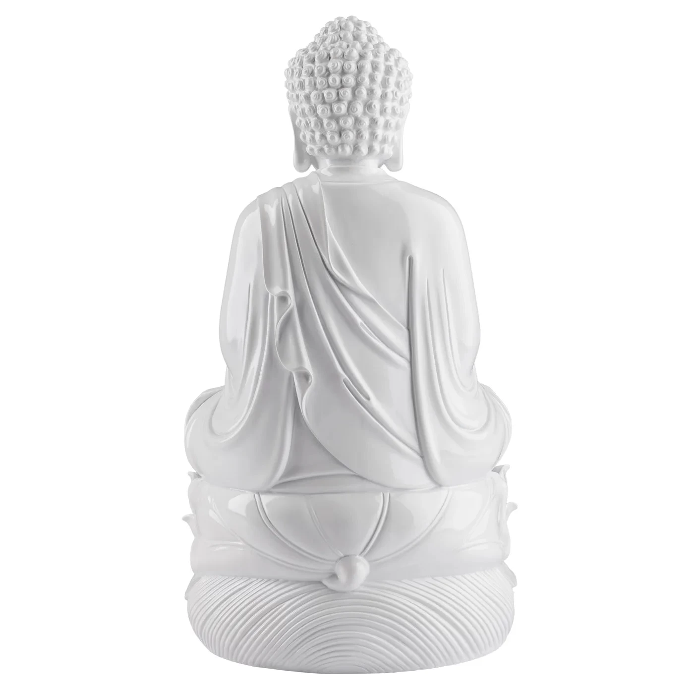 Peaceful Buddha Resin Decor 16h" Statue - White 6 Peaceful Buddha Resin Decor 16h" Statue - White - Image 4