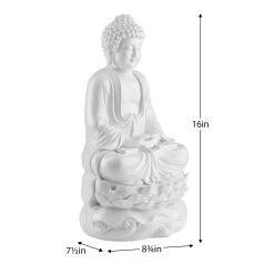 Peaceful Buddha Resin Decor 16h" Statue - White 11 Peaceful Buddha Resin Decor 16h" Statue - White -Chic Furniture Shop 23115 z 5 lg