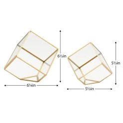 Oro Cube 2 Piece Glass Terrarium Set -Chic Furniture Shop 23518 z 3 lg
