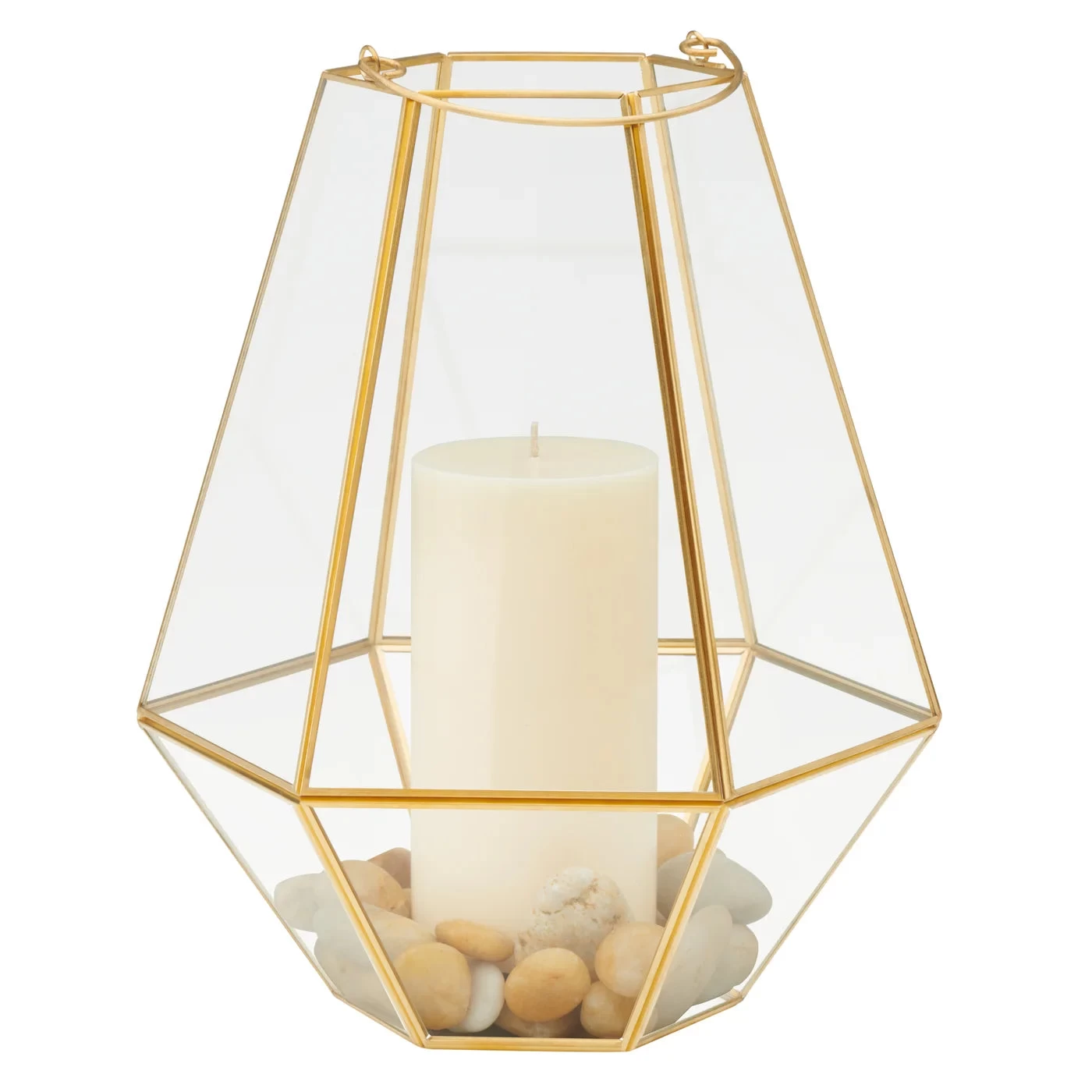 Oro Hexagon 9.5d" Glass Hurricane Terrarium With Handle 6 Oro Hexagon 9.5d" Glass Hurricane Terrarium With Handle - Image 4