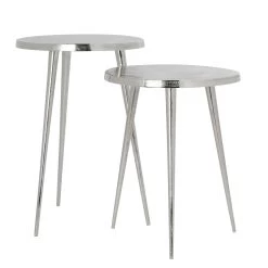 Lex Aluminum Pin Leg 2 Piece Nested Table Set
