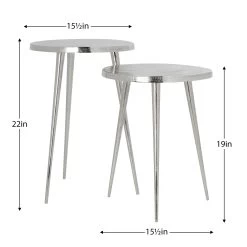 Lex Aluminum Pin Leg 2 Piece Nested Table Set -Chic Furniture Shop 23668 z 2 lg