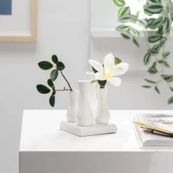 Multi Tube Square White Ceramic Urn Vase 11 Multi Tube Square White Ceramic Urn Vase -Chic Furniture Shop 24012 z 5 lg