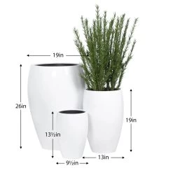 Aria Polystone 3 Piece Tapered Planter Set With Liners -Chic Furniture Shop 24135 z 2 lg