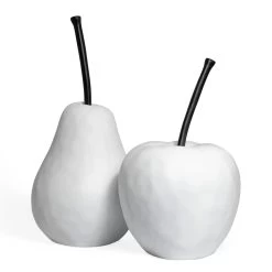 Grand Apple Oversized Resin Decor Sculpture - White -Chic Furniture Shop 24140 z 2 lg