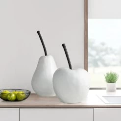 Grand Apple Oversized Resin Decor Sculpture - White -Chic Furniture Shop 24140 z 4 lg