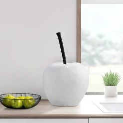 Grand Apple Oversized Resin Decor Sculpture - White