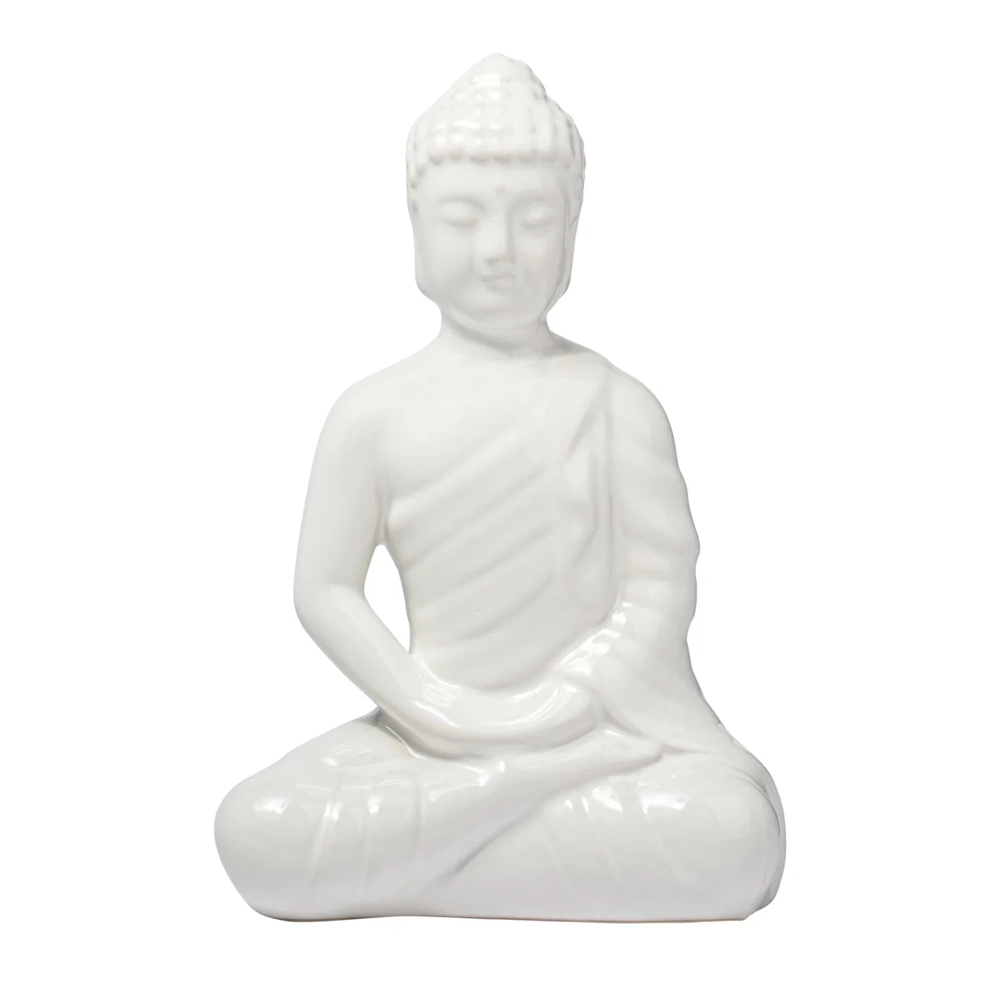 Sitting Ceramic Buddha 8" Decor Statue 4 Sitting Ceramic Buddha 8" Decor Statue - Image 2