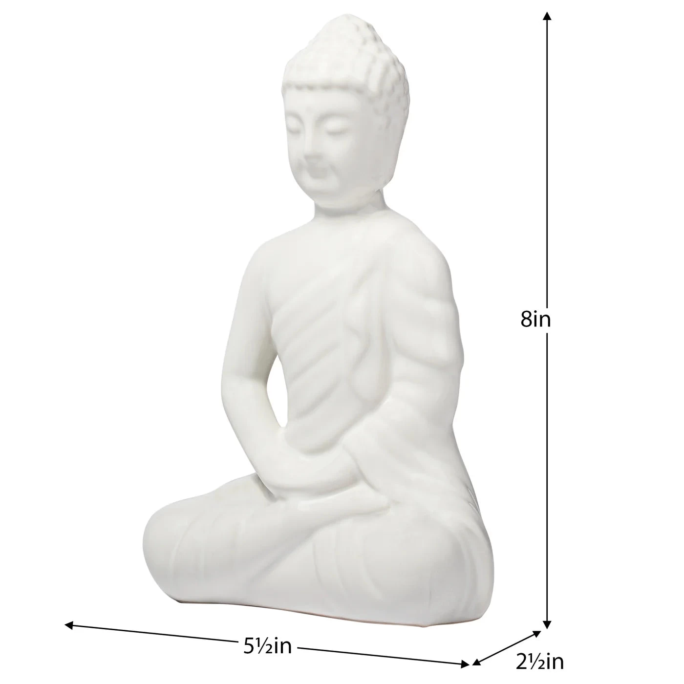 Sitting Ceramic Buddha 8" Decor Statue 6 Sitting Ceramic Buddha 8" Decor Statue - Image 4