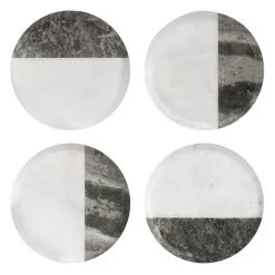 Two Tone Marble Round Coasters 4 Piece Set -Chic Furniture Shop 24586 z 3 lg