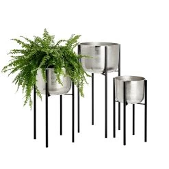 Basin Aluminum 3 Piece Standing Planter Set -Chic Furniture Shop 24809 z 2 lg