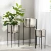 Basin Aluminum 3 Piece Standing Planter Set -Chic Furniture Shop 24809 z lg ea89b266 2122 485d 96c3 23ec7e4fa674