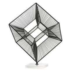 3D Radiant Cube 16h" Decor Sculpture - Black -Chic Furniture Shop 24910 z 1 lg
