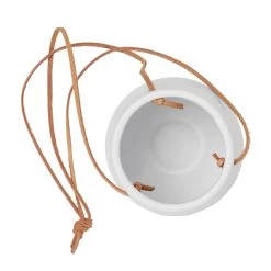 Ashbury Leather Hanging 5.75" Diameter White Ceramic Drop Pot Planter 10 Ashbury Leather Hanging 5.75" Diameter White Ceramic Drop Pot Planter -Chic Furniture Shop 24958 z 3 lg