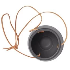 Ashbury Leather Hanging 5.75" Diameter Grey Ceramic Drop Pot Planter -Chic Furniture Shop 24960 z 3 lg