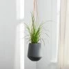 Ashbury Leather Hanging 5.75" Diameter Grey Ceramic Drop Pot Planter 2 Ashbury Leather Hanging 5.75" Diameter Grey Ceramic Drop Pot Planter -Chic Furniture Shop 24960 z lg