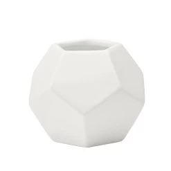 Orion Ceramic Hexagon 5h" Vase - White -Chic Furniture Shop 25152 z 1 lg