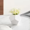 Orion Ceramic Hexagon 5h" Vase - White -Chic Furniture Shop 25152 z lg